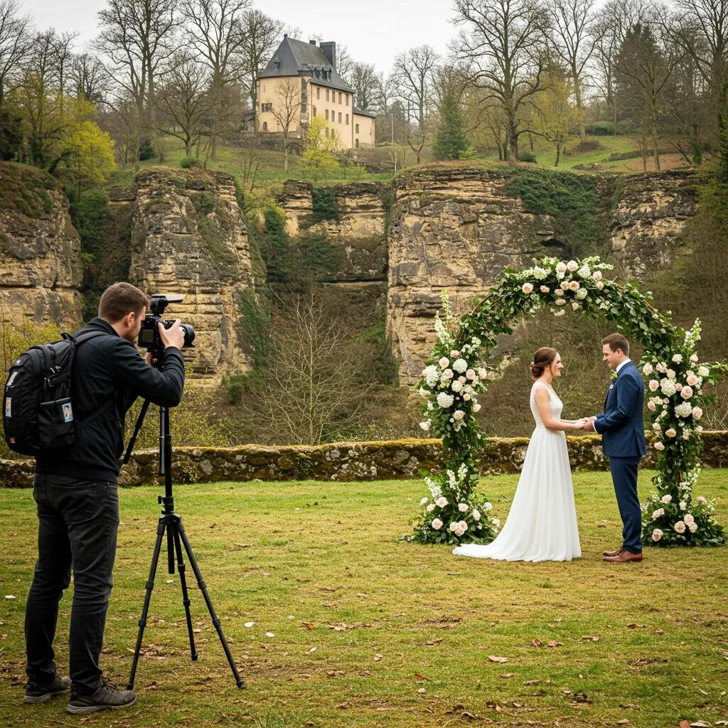 Professional event photographer capturing a wedding moment in Luxembourg